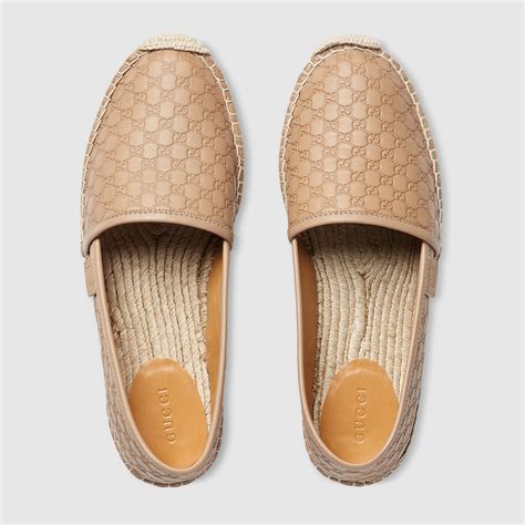 gucci microguccissima leather espadrille with leather trim|Gucci signature leather espadrilles.